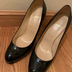 Christian Louboutin Black Patten leather heels